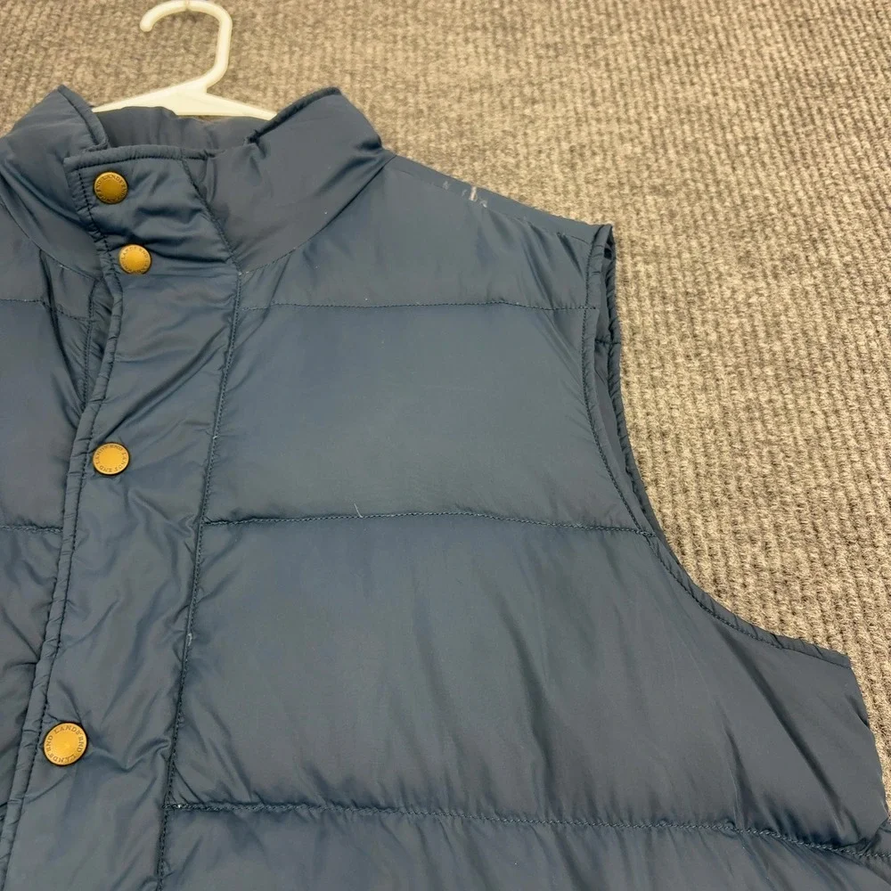 Lands' End Puffer Vest Mens L Blue Nylon‎ Down Insulated Mock Neck Gorpcore